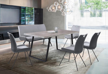 Armen Living - Coronado Contemporary Bench in Brushed Gray Powder Coated Finish and Gray Fabric - LCCDBEBG_CLOSEOUT veiw 7
