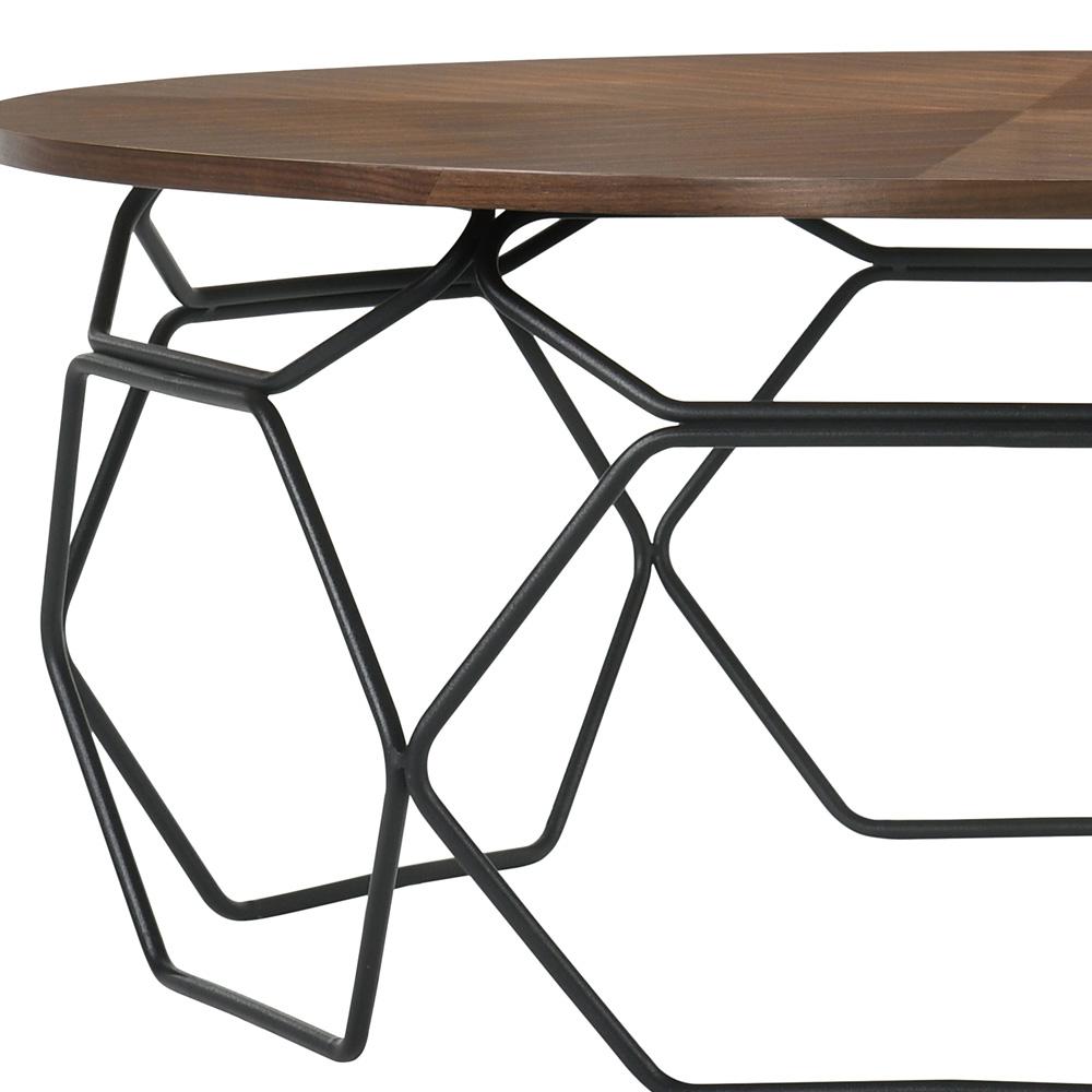 Armen Living - Cosmo Walnut Veneer Coffee Table with Black Metal Base - LCCOCOWA veiw 2
