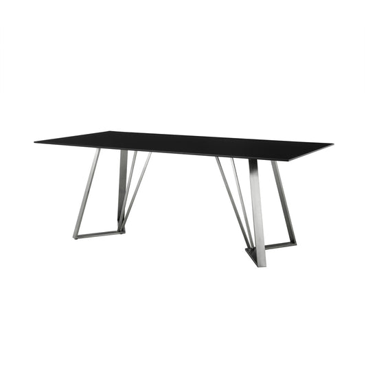 Armen Living - Cressida Glass and Stainless Steel Rectangular Dining Room Table - LCCSDIBL veiw 1