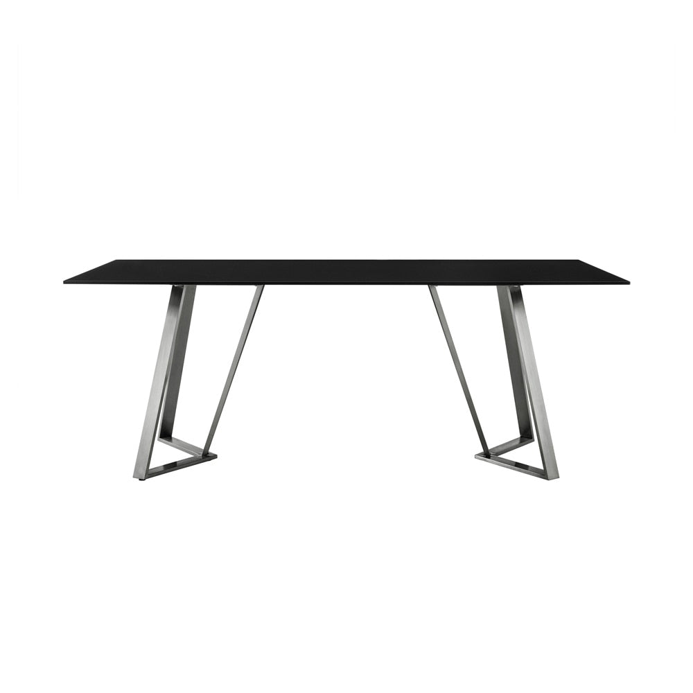 Armen Living Cressida Glass and Stainless Steel Rectangular Dining Room Table - Thumbnail 3