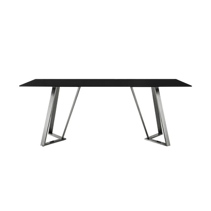 Armen Living - Cressida Glass and Stainless Steel Rectangular Dining Room Table - LCCSDIBL veiw 2