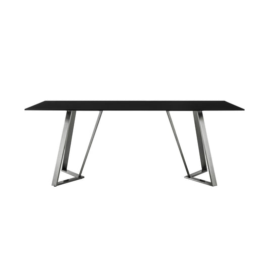 Armen Living - Cressida Glass and Stainless Steel Rectangular Dining Room Table - LCCSDIBL veiw 2