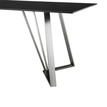 Armen Living - Cressida Glass and Stainless Steel Rectangular Dining Room Table - LCCSDIBL veiw 3