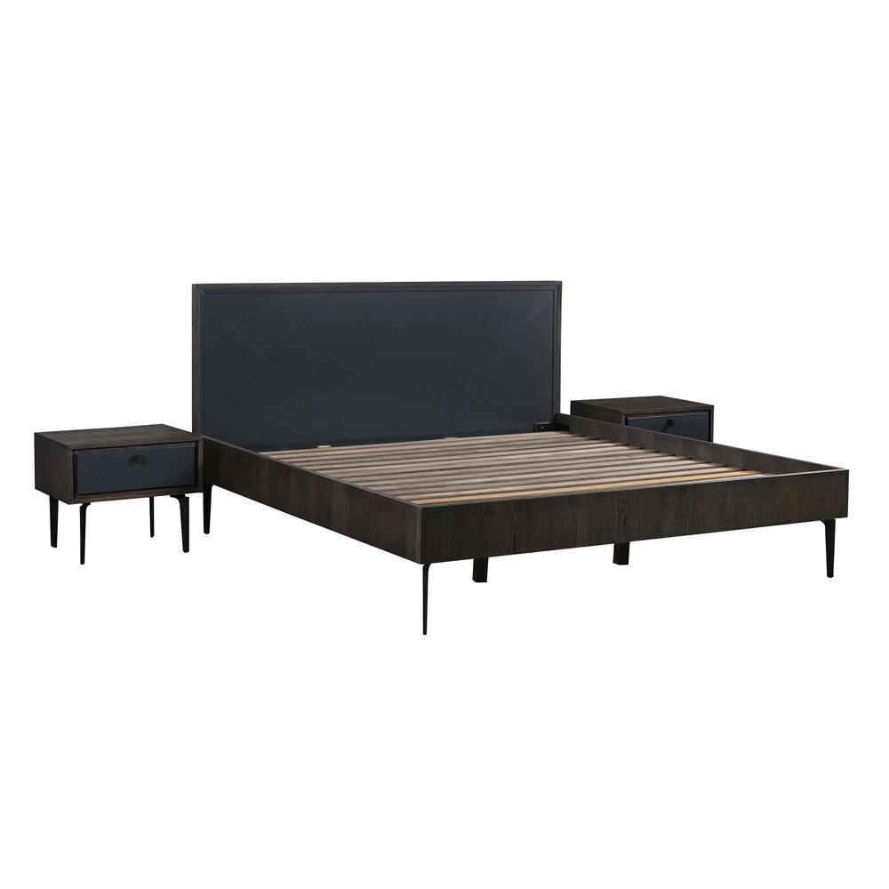 Armen Living - Cross Dark Gray Solid Oak King 3pc Bedroom Set - SETCRBDKG3A - CLOSEOUT veiw 1