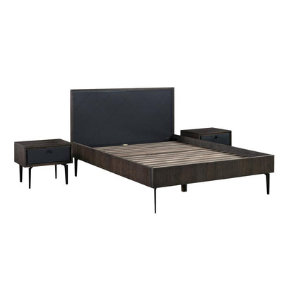 Armen Living - Cross Dark Gray Solid Oak Queen 3pc Bedroom Set - SETCRBDQN3A - CLOSEOUT veiw 1