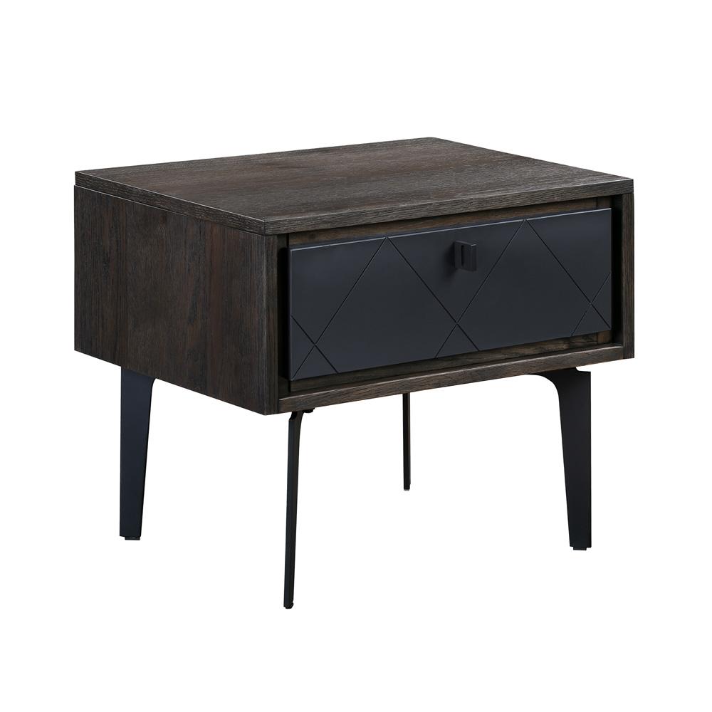 Armen Living - Cross Dark Gray Solid Oak Queen 3pc Bedroom Set - SETCRBDQN3A - CLOSEOUT veiw 4