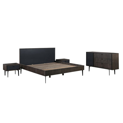 Armen Living - Cross Dark Gray Solid Oak Queen 4pc Bedroom Set - SETCRBDQN4B_CLOSEOUT veiw 1