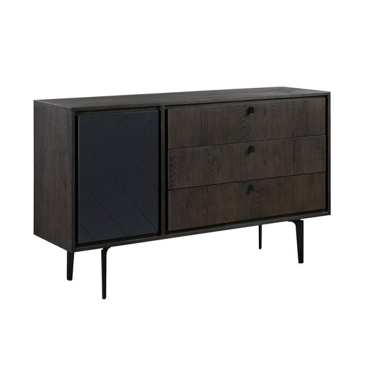 Armen Living - Cross Solid Oak and Metal 3 Drawer Dresser - LCCRDROA veiw 2