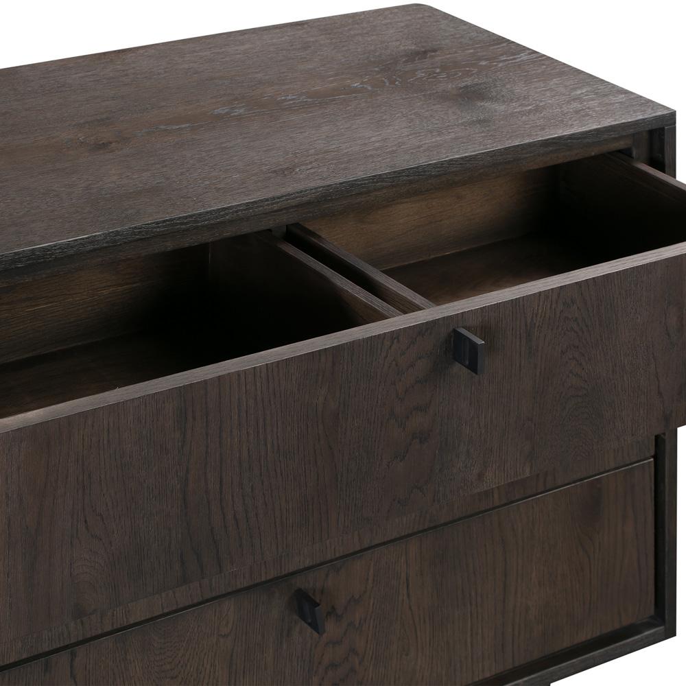 Armen Living - Cross Solid Oak and Metal 3 Drawer Dresser - LCCRDROA veiw 4