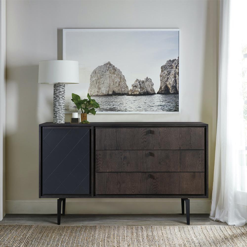 Armen Living - Cross Solid Oak and Metal 3 Drawer Dresser - LCCRDROA veiw 7