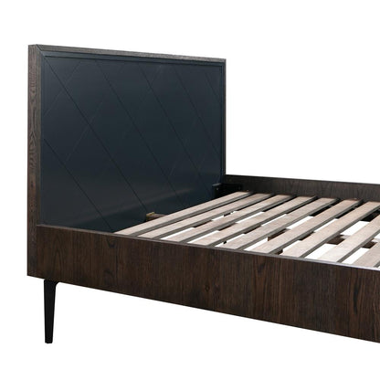 Armen Living - Cross Solid Oak and Metal King Platform Bed Frame - LCCRBDOAKG_CLOSEOUT veiw 3