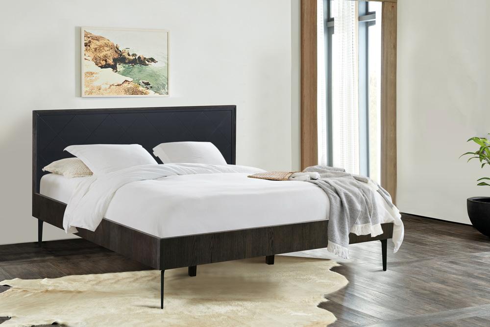Armen Living - Cross Solid Oak and Metal King Platform Bed Frame - LCCRBDOAKG_CLOSEOUT veiw 5