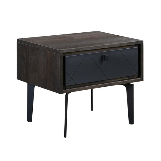 Armen Living - Cross Solid Oak and Metal Nightstand - LCCRLAOA - CLOSEOUT veiw 1