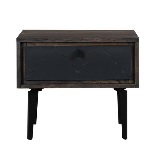 Armen Living - Cross Solid Oak and Metal Nightstand - LCCRLAOA - CLOSEOUT veiw 2