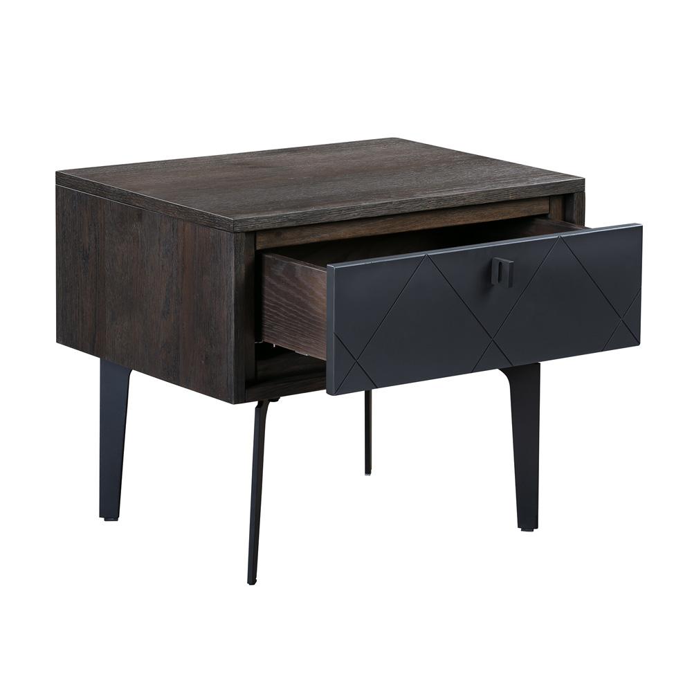 Armen Living - Cross Solid Oak and Metal Nightstand - LCCRLAOA - CLOSEOUT veiw 3
