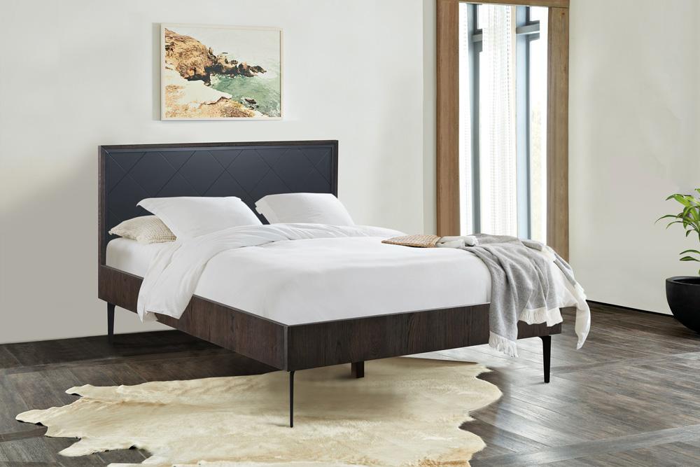 Armen Living - Cross Solid Oak and Metal Queen Platform Bed Frame - LCCRBDOAQN - CLOSEOUT veiw 5