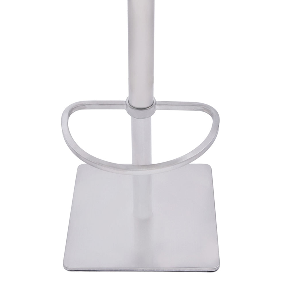 Armen Living - Crystal Adjustable Height Swivel Grey Faux Leather and Grey Walnut Bar Stool with Brushed Stainless Steel Base - LCCRBAGRBS veiw 5