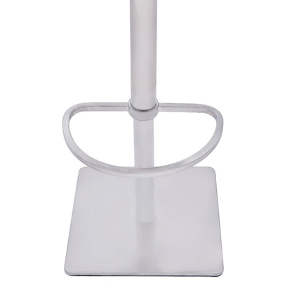 Armen Living - Crystal Adjustable Height Swivel Grey Faux Leather and Grey Walnut Bar Stool with Brushed Stainless Steel Base - LCCRBAGRBS veiw 5