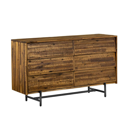 Armen Living - Cusco Rustic Acacia 6 Drawer Dresser - LCCUDRAC veiw 2