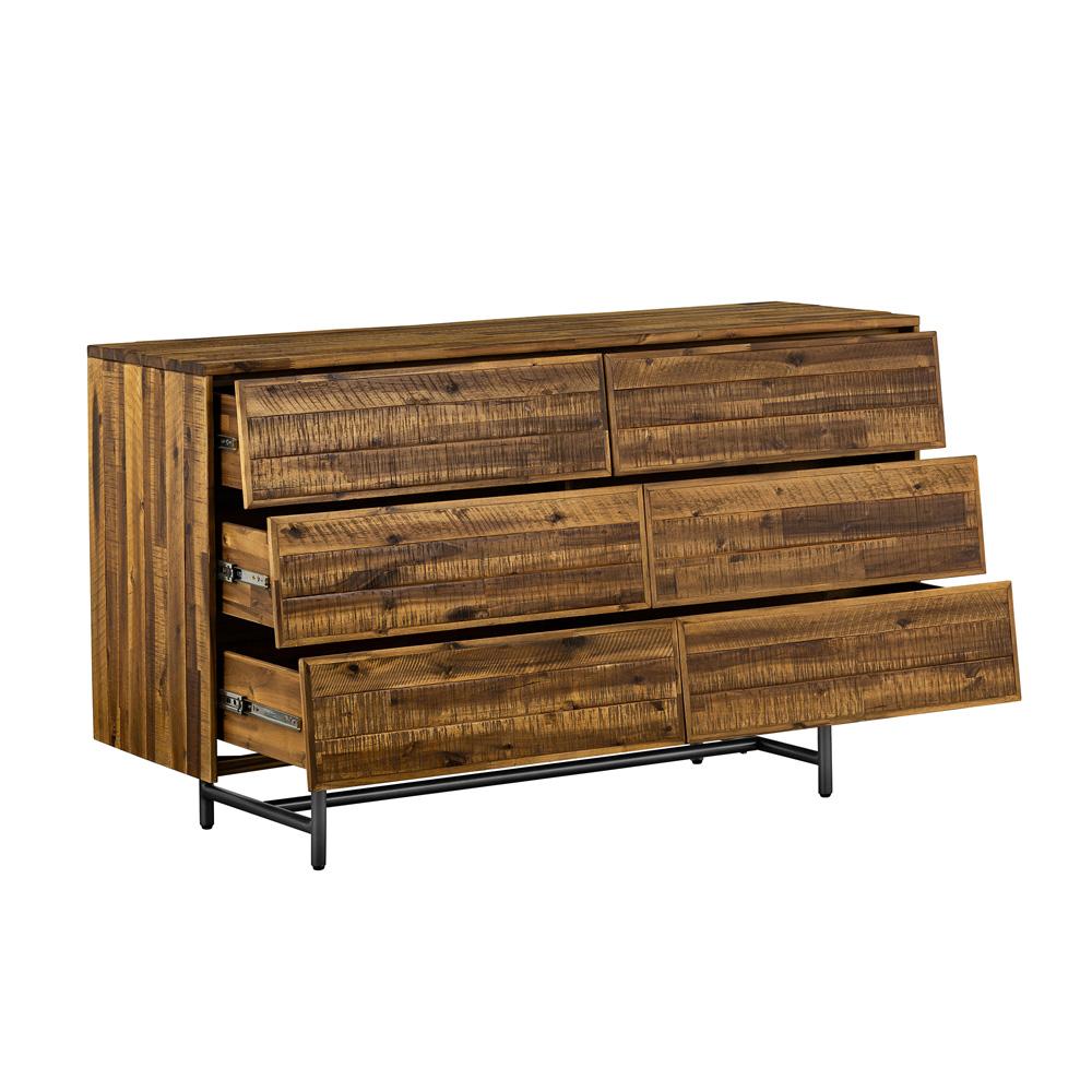 Armen Living Cusco Rustic Acacia 6 Drawer Dresser - Thumbnail 3