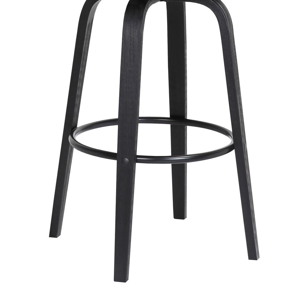 Armen Living  - Diana 30in Swivel Black Wood Bar Stool in Light Grey Fabric - LCDIBABLKLTGR30 veiw 8