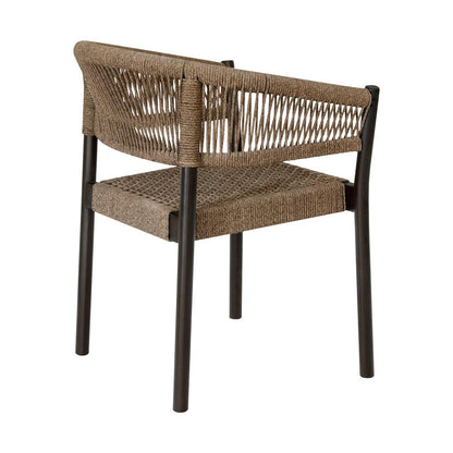 Armen Living - Doris Outdoor Patio Dining Chair in Dark Eucalyptus Wood with Truffle Rope - Set of 2 - LCDOSITRU veiw 5