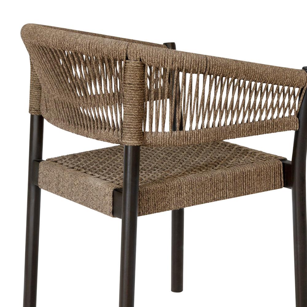 Armen Living - Doris Outdoor Patio Dining Chair in Dark Eucalyptus Wood with Truffle Rope - Set of 2 - LCDOSITRU veiw 7