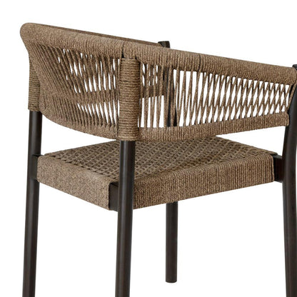 Armen Living - Doris Outdoor Patio Dining Chair in Dark Eucalyptus Wood with Truffle Rope - Set of 2 - LCDOSITRU veiw 7