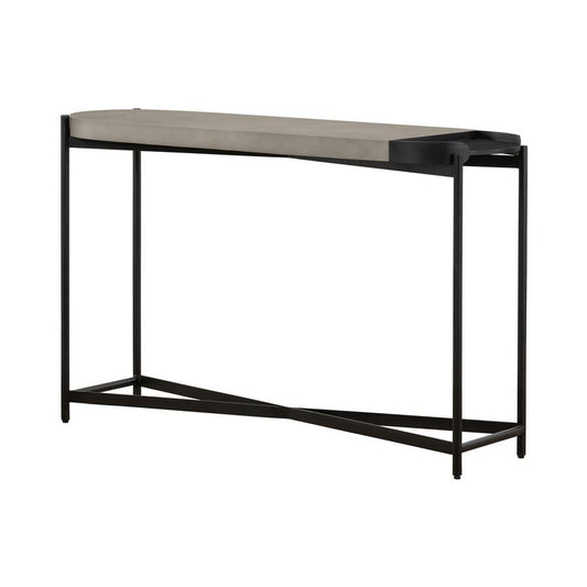 Armen Living - Dua Concrete and Black Metal Modern Console Table - LCDUCNBLCC veiw 1