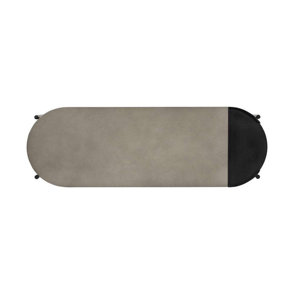 Armen Living - Dua Concrete and Black Metal Modern Console Table - LCDUCNBLCC veiw 2