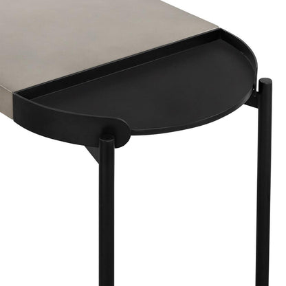 Armen Living - Dua Concrete and Black Metal Modern Console Table - LCDUCNBLCC veiw 3