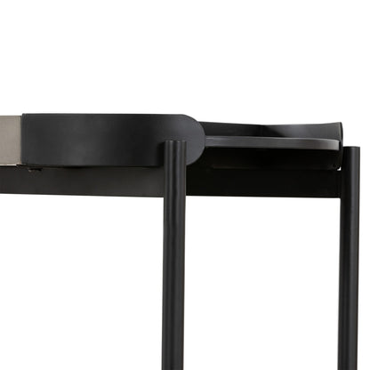 Armen Living - Dua Concrete and Black Metal Modern Console Table - LCDUCNBLCC veiw 4