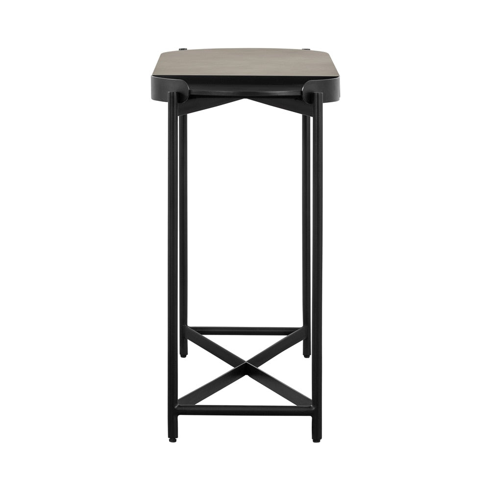 Armen Living - Dua Concrete and Black Metal Modern Console Table - LCDUCNBLCC veiw 5