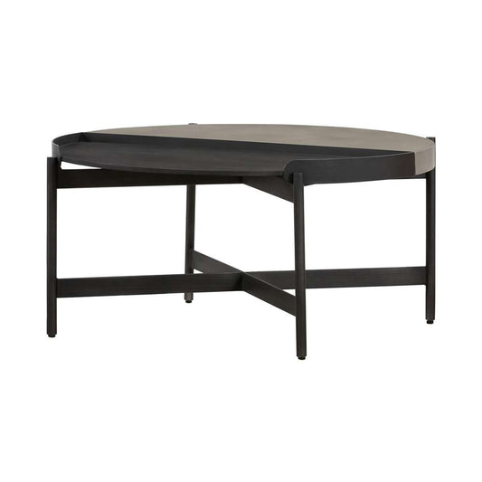 Armen Living - Dua Concrete and Metal Round Modern Coffee Table - LCDUCOBLCC veiw 1