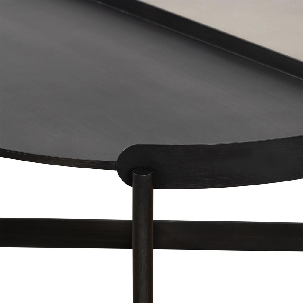 Armen Living - Dua Concrete and Metal Round Modern Coffee Table - LCDUCOBLCC veiw 2