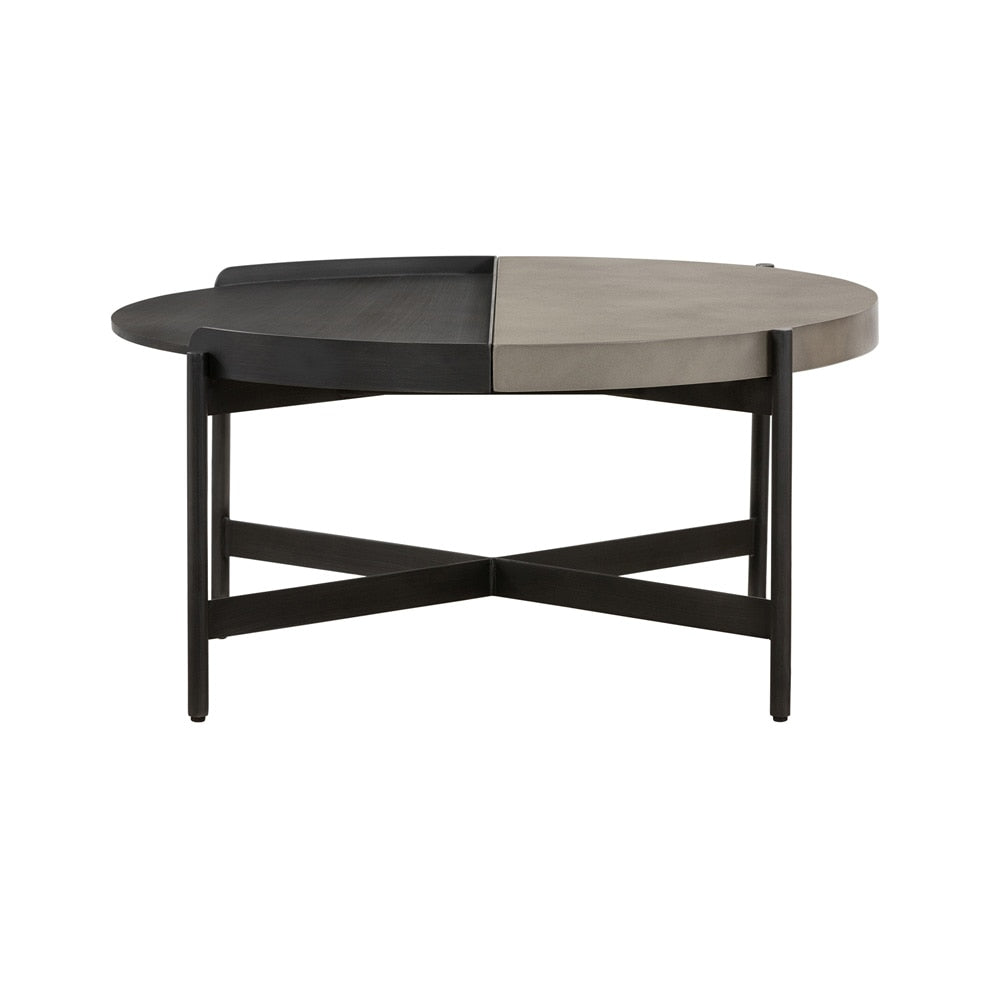Armen Living - Dua Concrete and Metal Round Modern Coffee Table - LCDUCOBLCC veiw 3