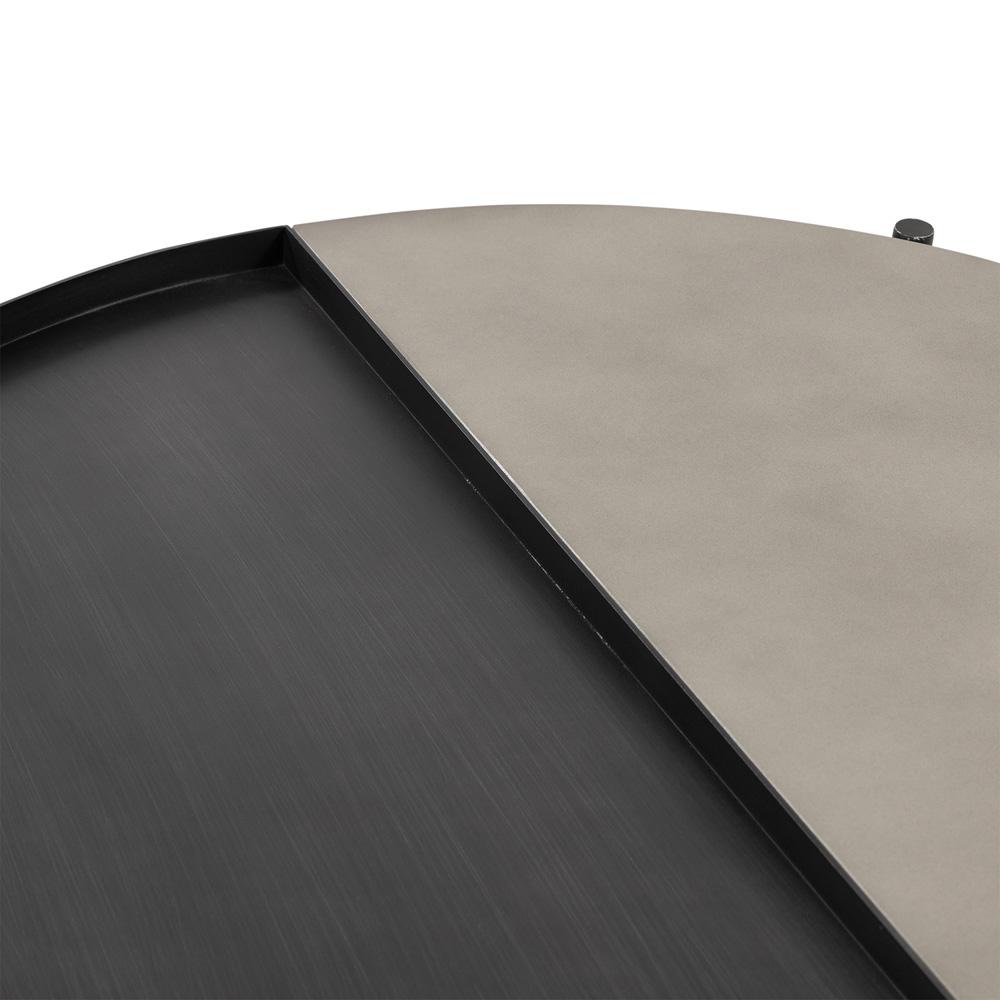 Armen Living - Dua Concrete and Metal Round Modern Coffee Table - LCDUCOBLCC veiw 4