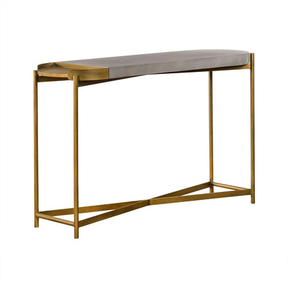 Armen Living - Dua Gray Concrete Console Table with Antique Brass - LCDUCNCC veiw 1