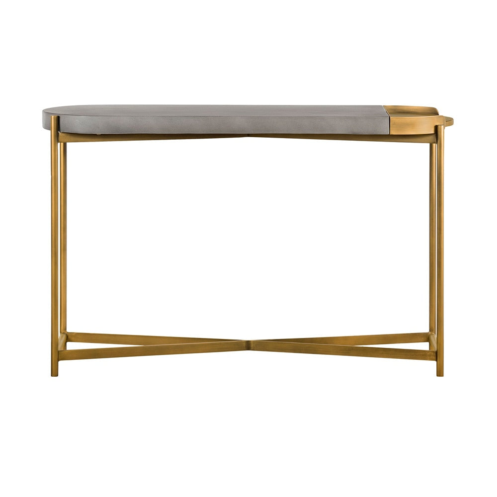 Armen Living - Dua Gray Concrete Console Table with Antique Brass - LCDUCNCC veiw 2