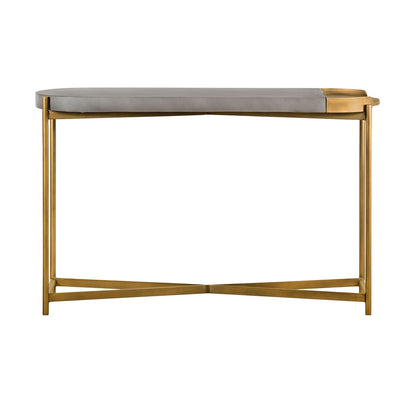 Armen Living - Dua Gray Concrete Console Table with Antique Brass - LCDUCNCC veiw 2