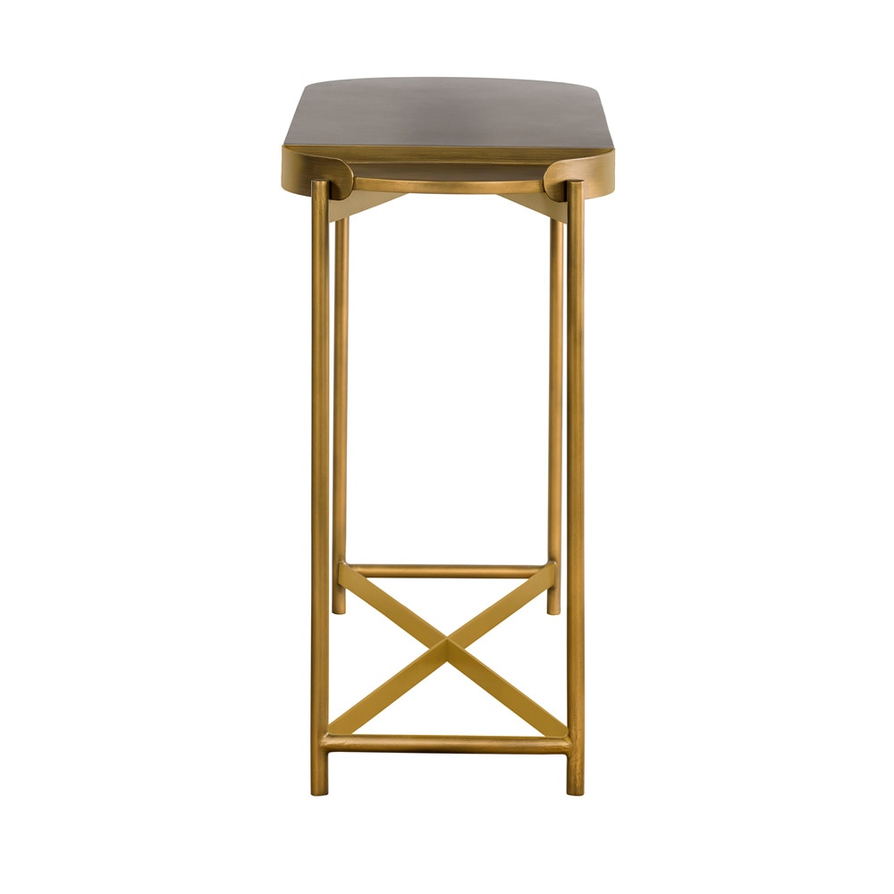 Armen Living - Dua Gray Concrete Console Table with Antique Brass - LCDUCNCC veiw 3