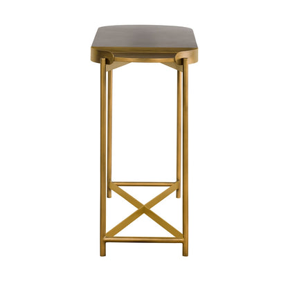 Armen Living - Dua Gray Concrete Console Table with Antique Brass - LCDUCNCC veiw 3