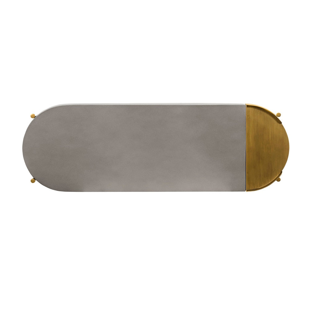 Armen Living - Dua Gray Concrete Console Table with Antique Brass - LCDUCNCC veiw 4