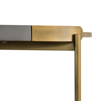 Armen Living - Dua Gray Concrete Console Table with Antique Brass - LCDUCNCC veiw 5
