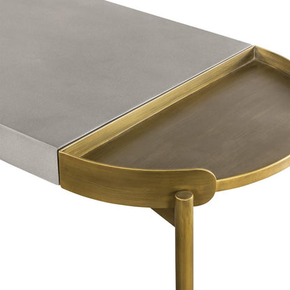 Armen Living - Dua Gray Concrete Console Table with Antique Brass - LCDUCNCC veiw 6