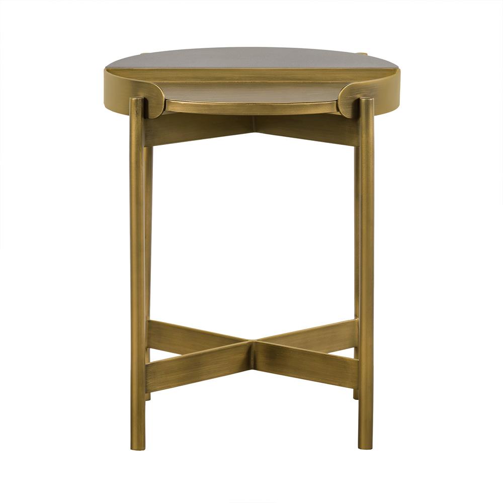 Armen Living - Dua Gray Concrete End Table with Antique Brass - LCDULACC veiw 2