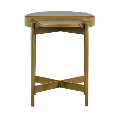Armen Living - Dua Gray Concrete End Table with Antique Brass - LCDULACC veiw 2