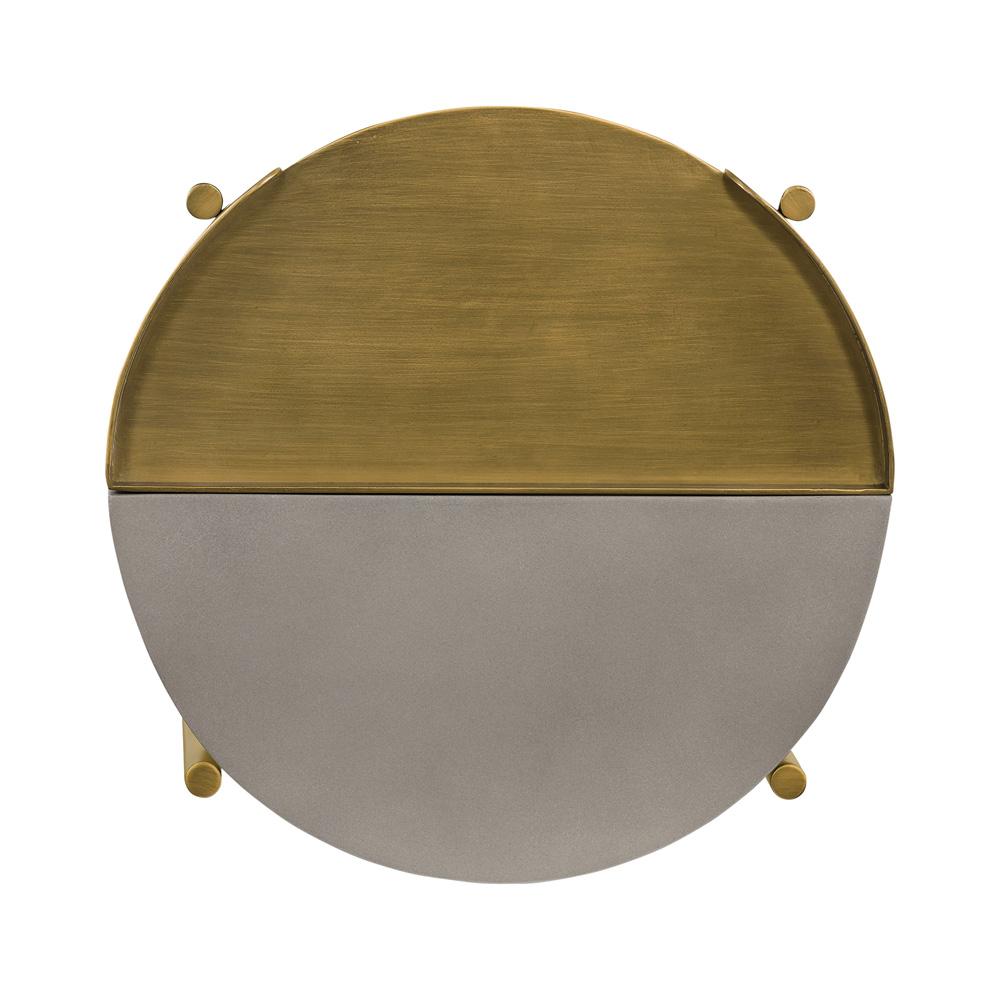 Armen Living - Dua Gray Concrete End Table with Antique Brass - LCDULACC veiw 5