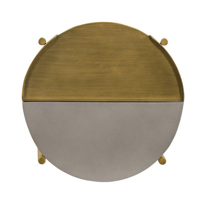 Armen Living - Dua Gray Concrete End Table with Antique Brass - LCDULACC veiw 5