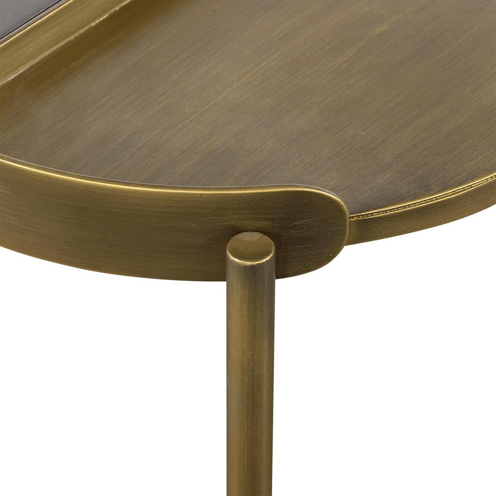 Armen Living - Dua Gray Concrete End Table with Antique Brass - LCDULACC veiw 6